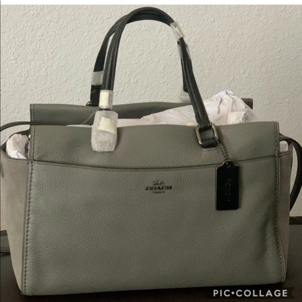 SALE💥💥NWT COACH FULTON SHOULDER BAG COLOR-BLOCK MIXED LEATHER SATCHEL - Picture 7 of 9